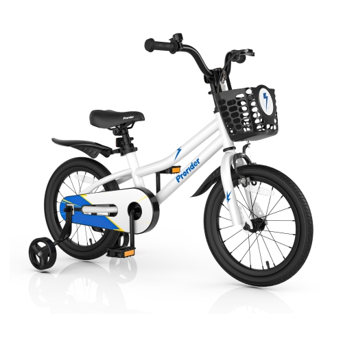 Costway 16" Kid's Bike with Removable Training Wheels & Basket for 4-7 Years Old