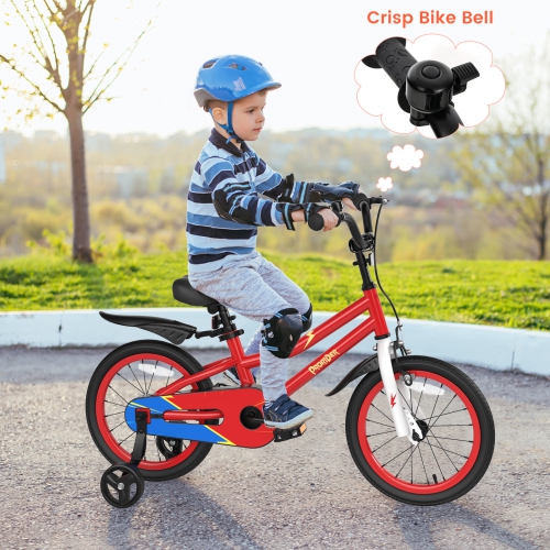 Costway 16" Kid's Bike with Removable Training Wheels & Basket for 4-7 Years Old