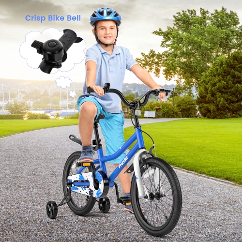 Costway 18" Kid's Bike with Removable Training Wheels & Basket for 4-8 Years Old