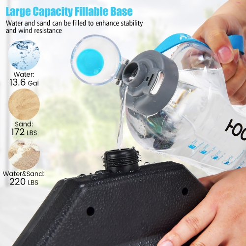 Costway Patio 4pcs 13L Cantilever Offset Umbrella Base Heavy Duty Outdoor Square Black