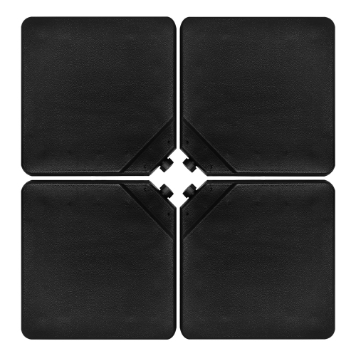 Costway Patio 4pcs 13L Cantilever Offset Umbrella Base Heavy Duty Outdoor Square Black