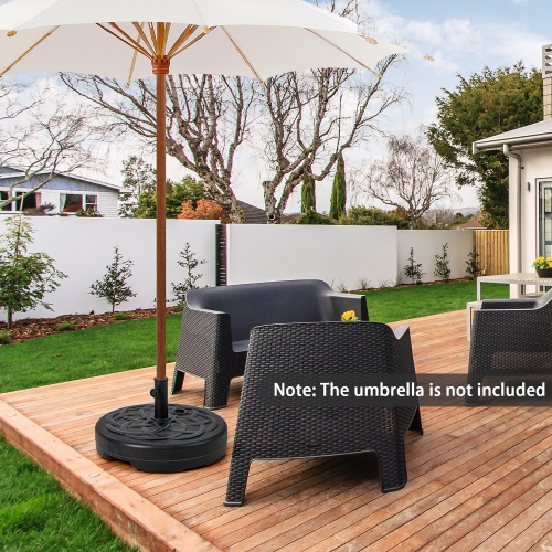 Costway 22" Patio Fillable Round Umbrella Base Stand Water/Sand Fit Pole 1.5" & 1.9"