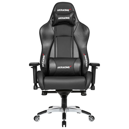 Fauteuil de jeu ergonomique en similicuir Masters Premium d'AKRacing - Noir carbone