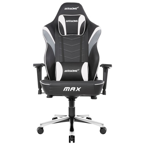 Fauteuil de jeu ergonomique en similicuir Masters Max d'AKRacing - Noir/Blanc