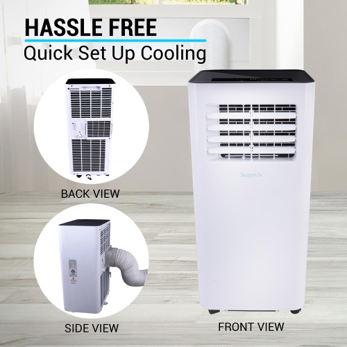 Compact Freestanding Portable Air Conditioner - 10,000 BTU Indoor Free Standing AC Unit w/ Dehumidifier & Fan Modes For Home, Office, School &