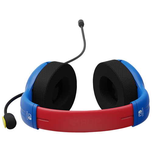 Ensemble avec casque d'écoute avec fil Super Mario Airlite et manette avec fil Rematch pour Switch - Bleu/Rouge