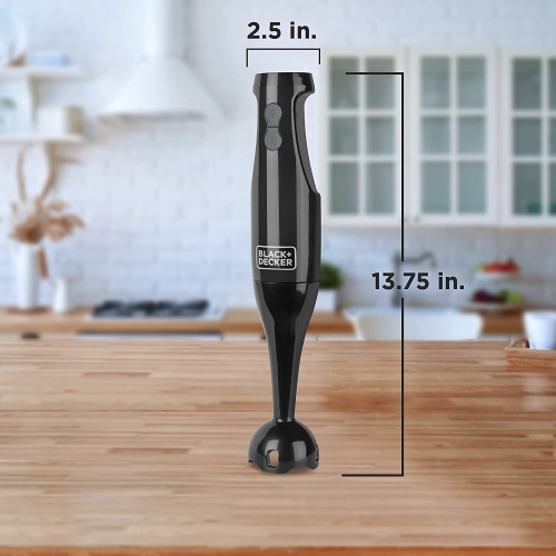 Black + Decker - 2 Speed Immersion Blender, Stainless Steel Blade, 200 Watts, Black