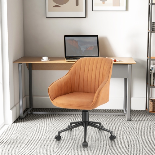 Gymax Set of 2 Adjustable Office Chair Rolling Swivel Armchair Computer Desk Chair