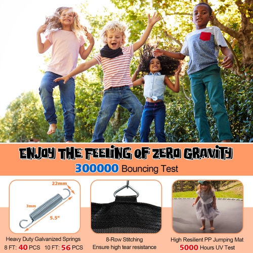 Gymax 8FT Recreation Trampoline w/ Exclusive Flower Shape Enclosure Net