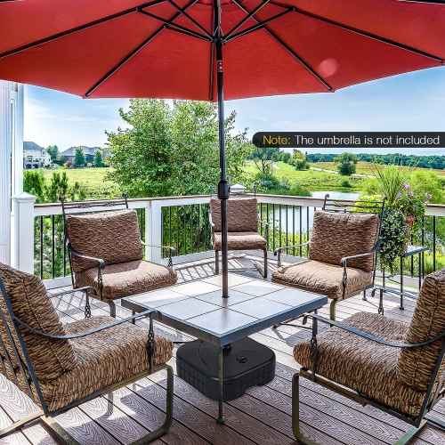 Gymax Patio Fillable Umbrella Base Stand Holder 1.5'' Water&Sand Filled Weighted Market