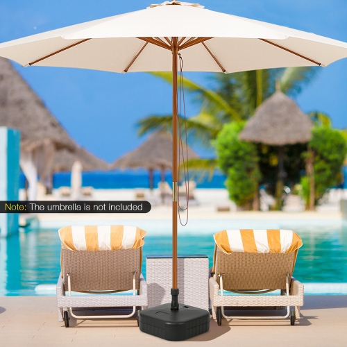 Gymax Patio Fillable Umbrella Base Stand Holder 1.5'' Water&Sand Filled Weighted Market