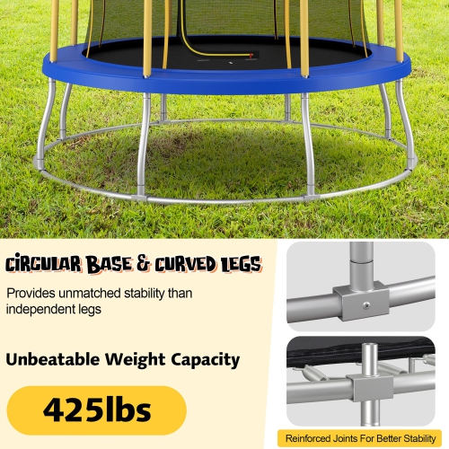 Gymax 8FT Recreation Trampoline w/ Exclusive Flower Shape Enclosure Net