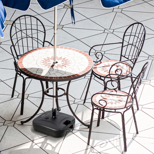 Gymax Patio Fillable Umbrella Base Stand Water & Sand Filled Weighted Market Pole 1.5''