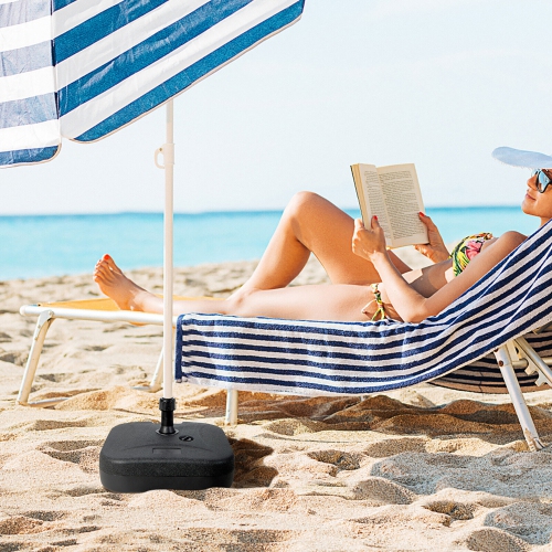 Gymax Patio Fillable Umbrella Base Stand Water & Sand Filled Weighted Market Pole 1.5''