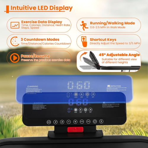 Gymax 3HP Walking Running Jogging Exercise Machine APP Control Folding Treadmill