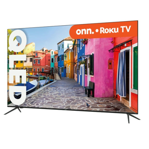 REFURBISHED - ONN. 75" Class 4K UHD (2160P) QLED Frameless Roku Smart TV (100071709)