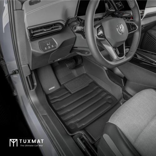 TuxMat - Pour les modèles Volkswagen ID.4 2023-2026 - Tapis d'auto personnalisés - Couverture maximale, toutes saisons, mesurée au laser - Cet