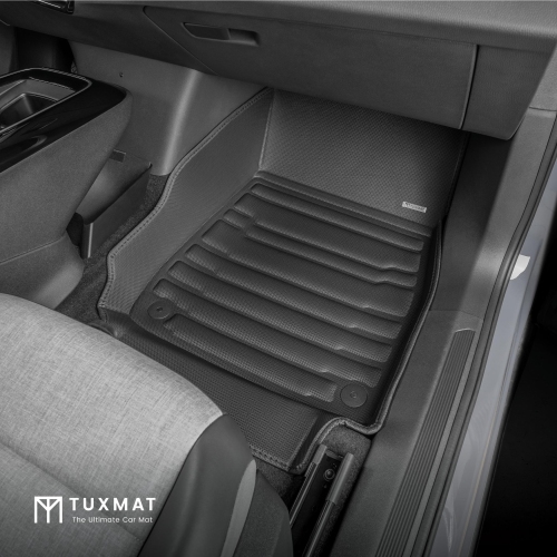 TuxMat - Pour les modèles Volkswagen ID.4 2023-2026 - Tapis d'auto personnalisés - Couverture maximale, toutes saisons, mesurée au laser - Cet