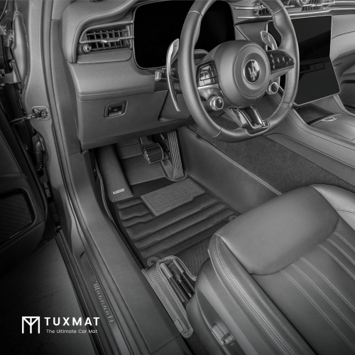 TuxMat - for Maserati Grecale 2023-2026 Models - Custom Car Mats - Maximum Coverage, All Weather, Laser Measured - This Full Set Includes 1st and 2nd