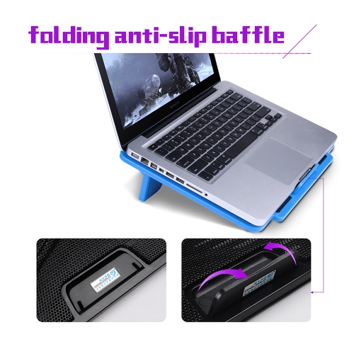 navor Laptop Cooling Pad with Quiet Fans for 10”-15.6” Laptop/Notebook, Cooling Mat Stable Stand, Adjustable Height, with USB Interface for Desk/Lap