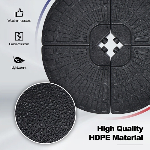 Gymax Patio 4PCS 185lbs Heavy Duty Cantilever Offset Umbrella Base Stand Water Outdoor