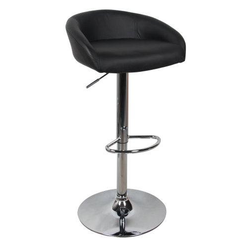 Barstools Swivel Height Adjustable Black PU Leather Bar Stool Pub Chair with Back & Footrest, Contemporary Style ,Supports up to 250 lb - Black