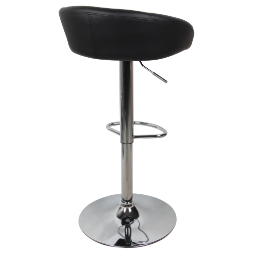 Barstools Swivel Height Adjustable Black PU Leather Bar Stool Pub Chair with Back & Footrest, Contemporary Style ,Supports up to 250 lb - Black