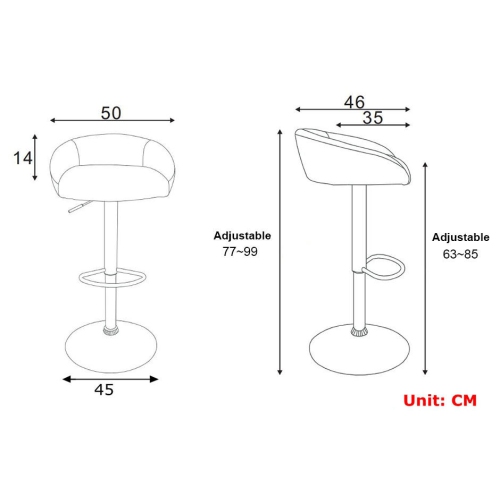 Barstools Swivel Height Adjustable Black PU Leather Bar Stool Pub Chair with Back & Footrest, Contemporary Style ,Supports up to 250 lb - Black