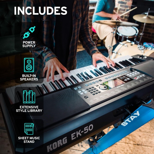 Korg EK50 Entertainer Keyboard Musician Workstation 61 Key w/ Onboard Speakers by KORG - Refurbished condition - Image 7