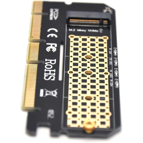 NVME Adapter PCIe x16 with Heat Sink, M.2 SSD Key M to PCI Express Expansion Card, Support PCIe x4 x8 x16