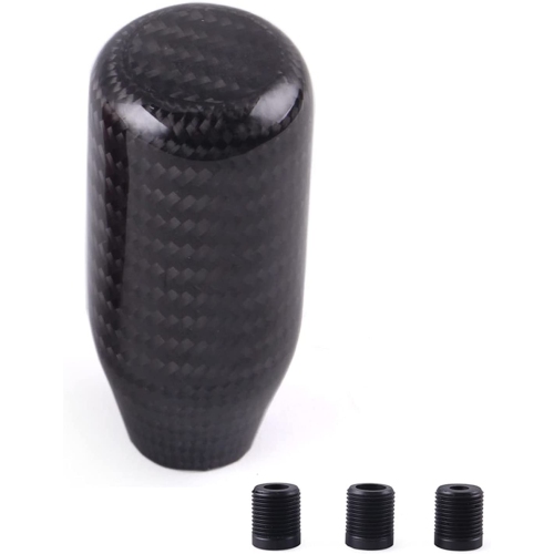 Carbon Fiber Shift Knob Universal Shift Knobs with 3 Adapter,Black