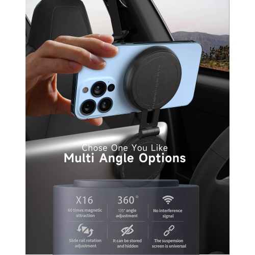 Car Phone Holder Mount for Tesla Model 3/X/Y/S, Foldaway Invisible Magnetic Phone Mount for Car, Car Phone Holder for MagSafe Design Fit for iPhone