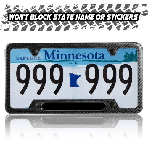 2PCS Black License Plate Frames Compatible with CA Car, Car License Plate Bracket Holder, Premium Aluminum Alloy Weather Proof License Plate Covers