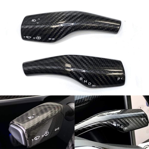 2021 Model 3 Model Y Column Gear Shift Cover Best Model 3 Steering Wheel Interior Protection Accessories Frame Patch ABS Material High Glossy Carbon