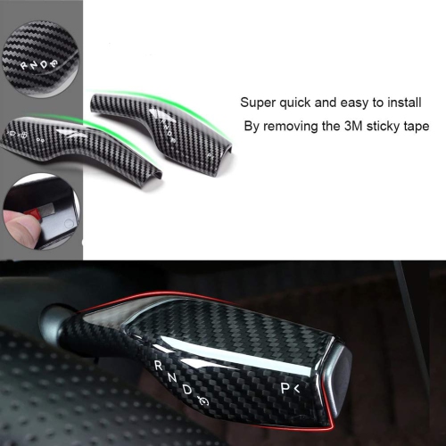 2021 Model 3 Model Y Column Gear Shift Cover Best Model 3 Steering Wheel Interior Protection Accessories Frame Patch ABS Material High Glossy Carbon
