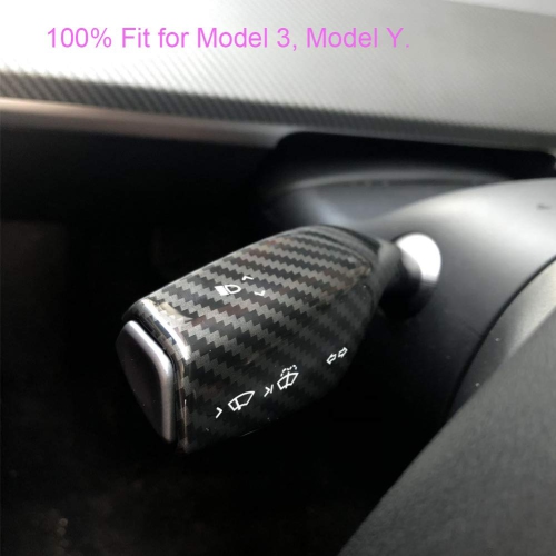 2021 Model 3 Model Y Column Gear Shift Cover Best Model 3 Steering Wheel Interior Protection Accessories Frame Patch ABS Material High Glossy Carbon