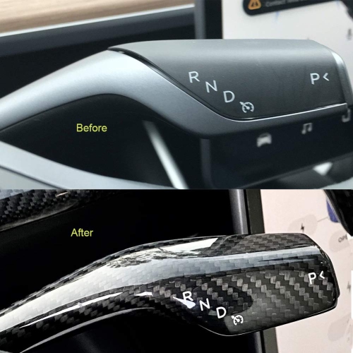 2021 Model 3 Model Y Column Gear Shift Cover Best Model 3 Steering Wheel Interior Protection Accessories Frame Patch ABS Material High Glossy Carbon