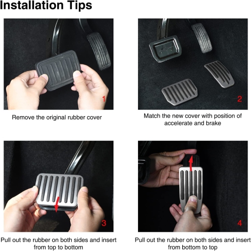 Foot Pedal Pads Set for Tesla Model 3 Model Y, Non-Slip Performance Aluminum Car Accessories Brake & Accelerator Pedal Covers for Model 3/Y