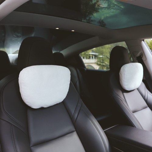 Coussin cervical de voiture 2pcs pour Tesla Model S/3/X/y Accessoires  Support de cou coussin de siège Tesla coussin d'appui-tête 2016-2023 Blanc