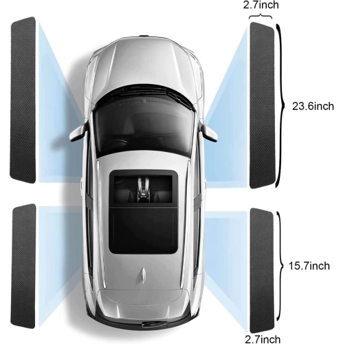 4PCS Car Door Sill Protector, Carbon Fiber Car Door Step Threshold Protective Covers, Door Sill Scuff Plate Cover