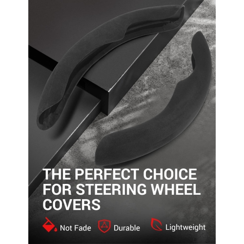 Tesla Model 3 Model Y Steering Wheel Cover ABS Steering Wheel Wrap Protector Anti-Slip Interior Accessories Flocking Black