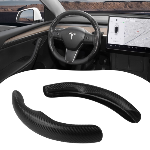 HLD Tesla Model 3 Model Y Steering Wheel Cover Abs Carbon Fiber Steering Wheel Wrap Protector Anti Slip Interior Accessories
