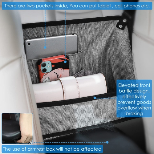 Car Net Pocket Handbag Holder, Car Purse Holder, Car Mesh Organizer Pouch Bag, Front Seat Storage, Barrier of Pet Kids