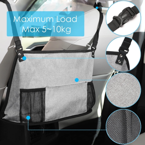 Car Net Pocket Handbag Holder, Car Purse Holder, Car Mesh Organizer Pouch Bag, Front Seat Storage, Barrier of Pet Kids