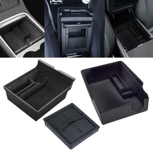 3PCS Center Console Organizer Tray Fit for Latest 2023 2022 2021 Upgrade  Tesla Model 3/Y Armrest Hidden Cubby Drawer Storage Box with Coin and  Sunglass Holder Interior Accessories