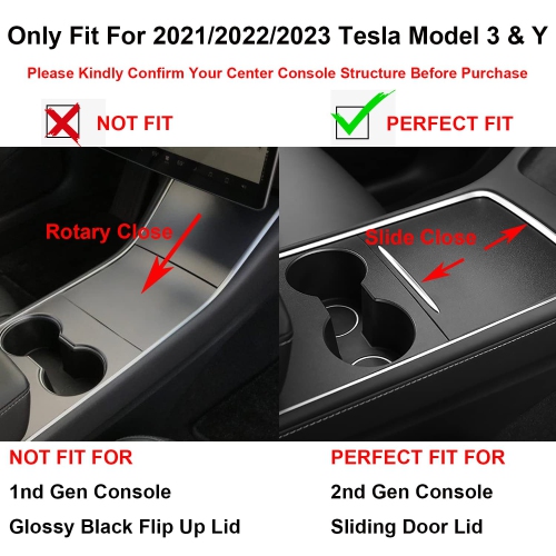 3PCS Center Console Organizer Tray Fit for Latest 2023 2022 2021 Upgrade Tesla Model 3/Y Armrest Hidden Cubby Drawer Storage Box with Coin and