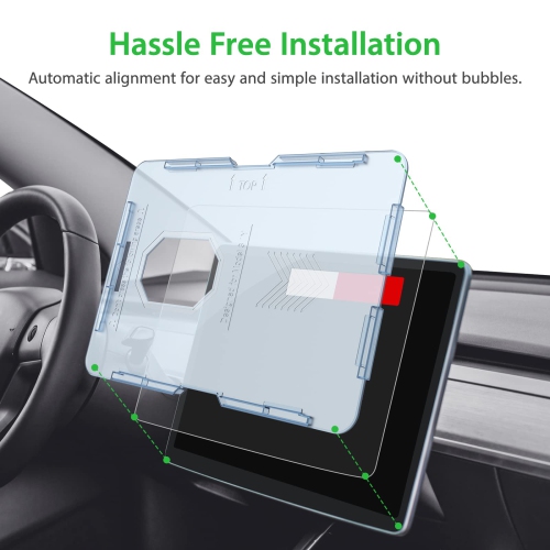 Silkfeel Glass Screen Protector designed for Tesla Model 3 / Y Center Control Touchscreen Automatic Alignment Anti Glare 9H Hardness