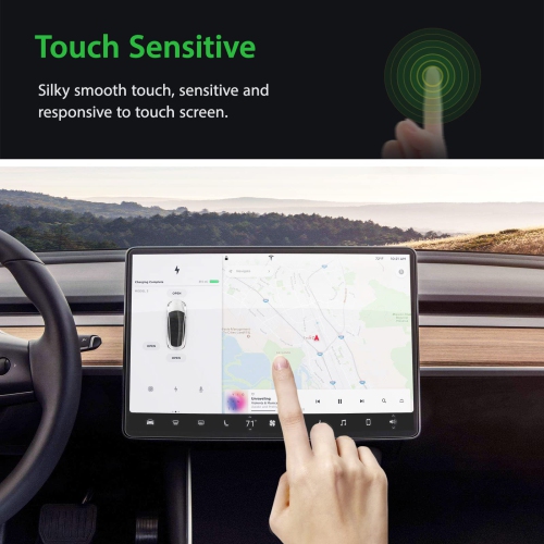 Silkfeel Glass Screen Protector designed for Tesla Model 3 / Y Center Control Touchscreen Automatic Alignment Anti Glare 9H Hardness