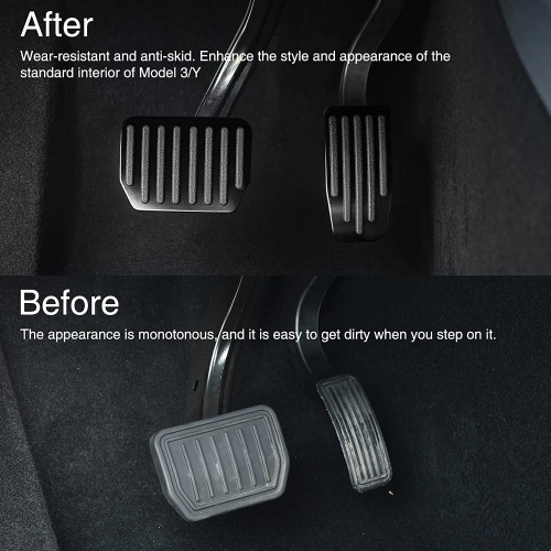Foot Pedal Pads Set for Tesla Model 3 Model Y, Non-Slip Performance Aluminum Car Accessories Brake & Accelerator Pedal Covers for Model 3/Y
