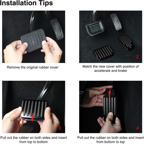 Foot Pedal Pads Set for Tesla Model 3 Model Y, Non-Slip Performance Aluminum Car Accessories Brake & Accelerator Pedal Covers for Model 3/Y